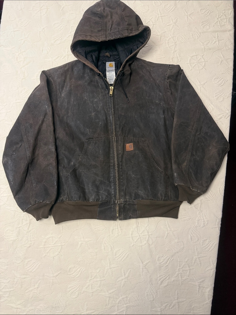 Vintage Carhartt waxed cotton work jacket L